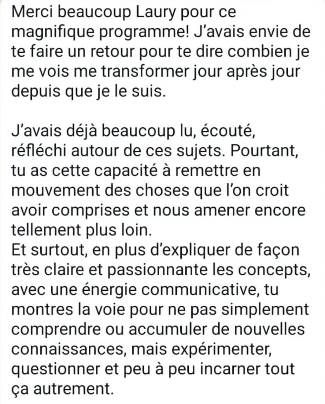 Témoignage d'une cliente de La Maison des Souveraines 4