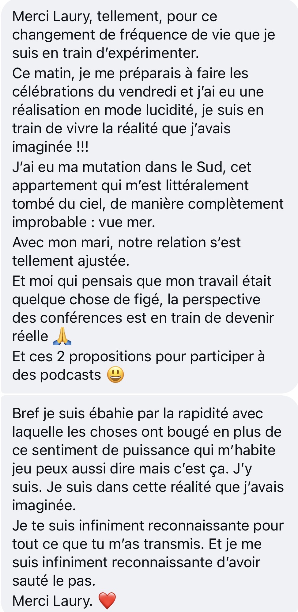 Témoignage d'une cliente de La Maison des Souveraines 1