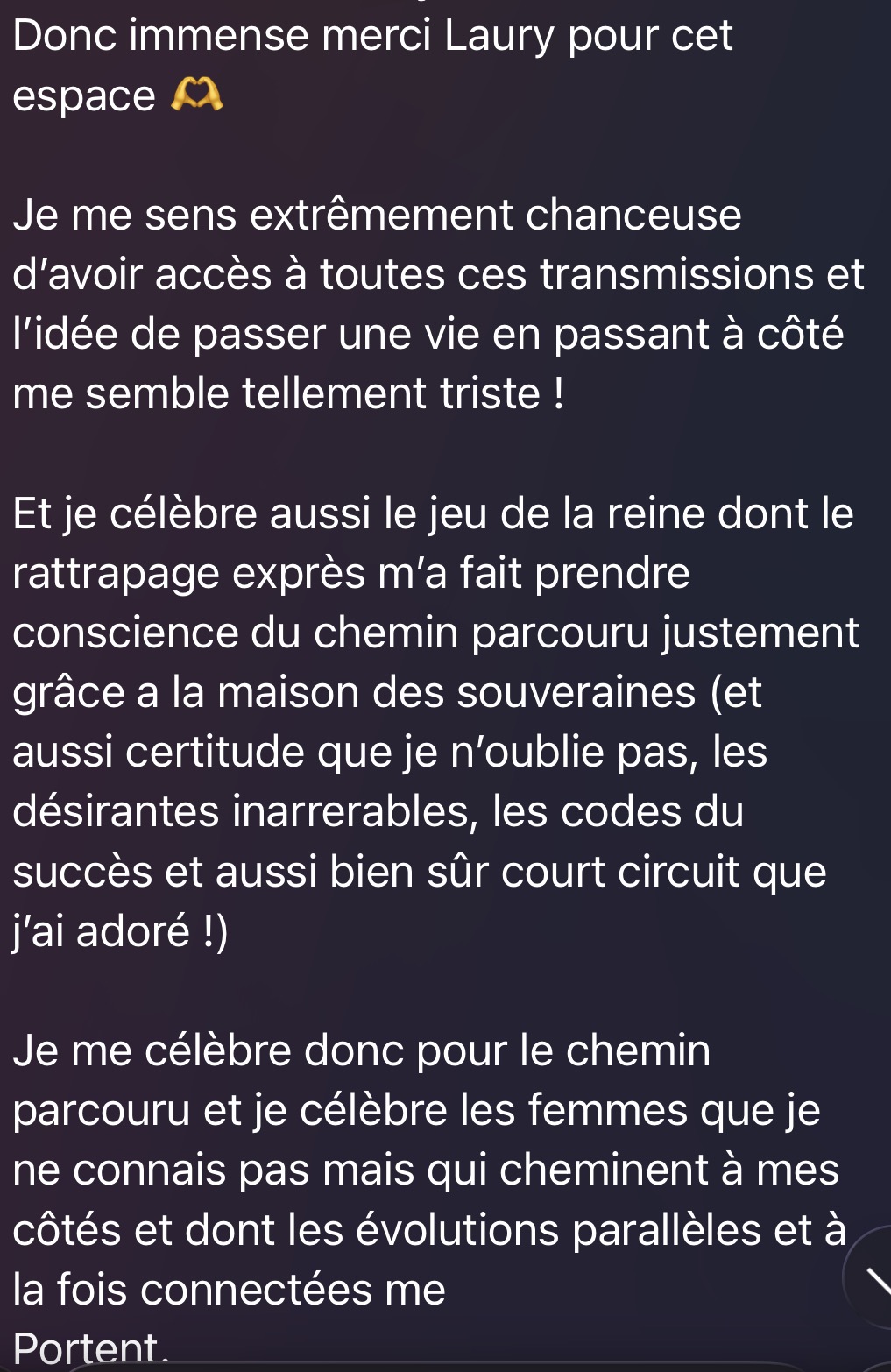 Témoignage d'une cliente de La Maison des Souveraines 5