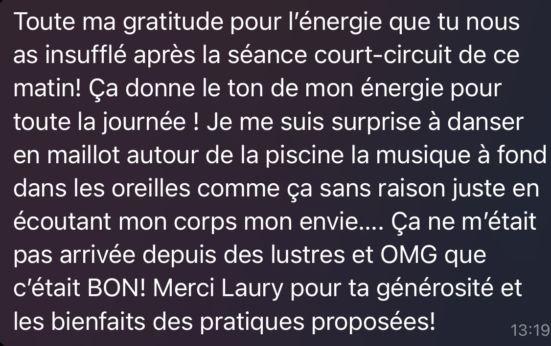 Témoignage d'une cliente de La Maison des Souveraines 7